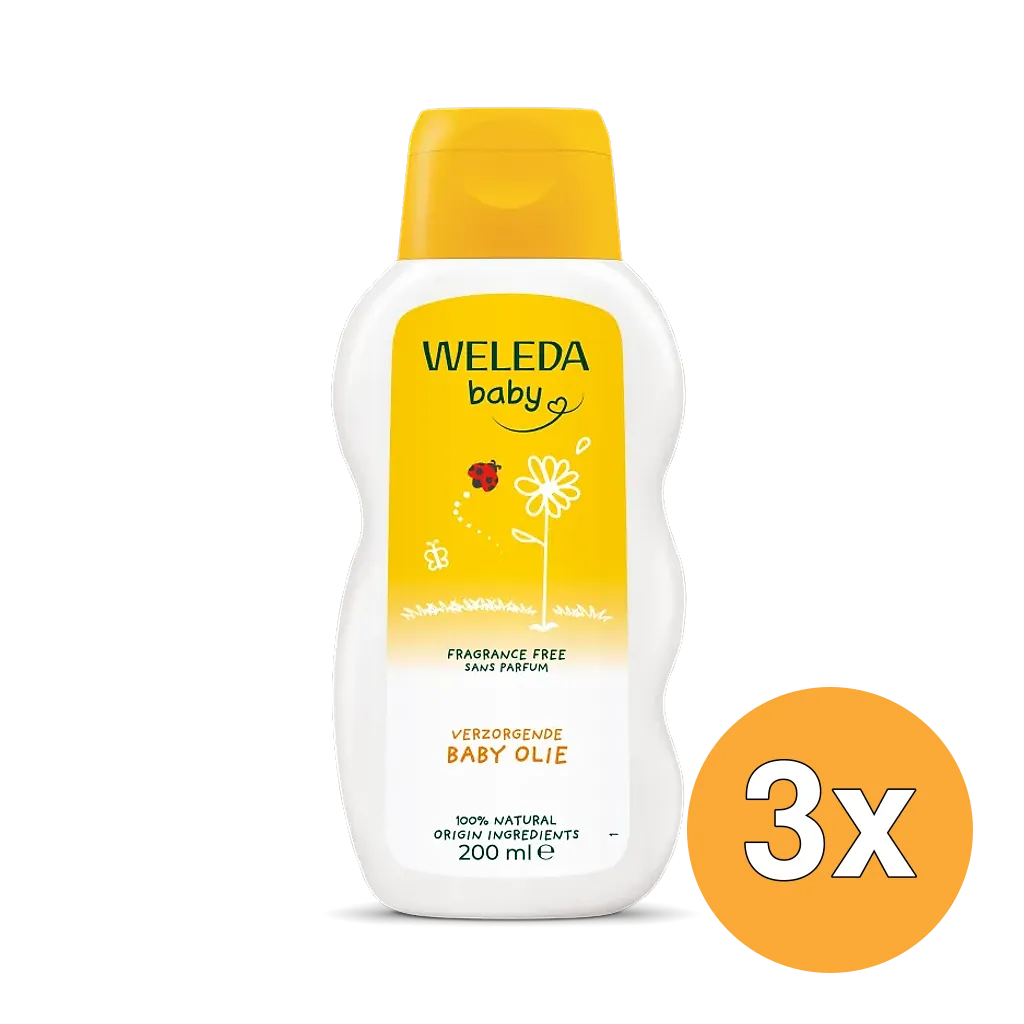 3x WELEDA Calendula baby verzorgende olie (200 ml)