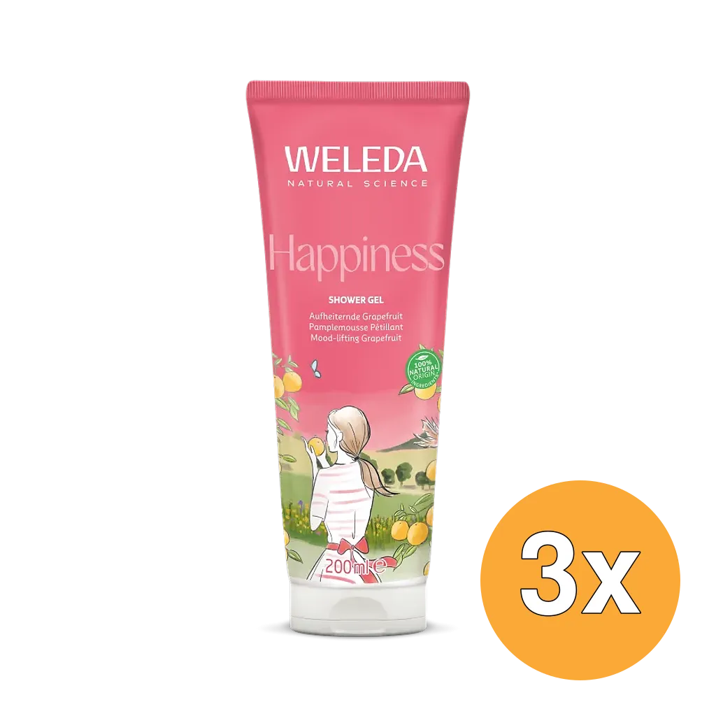 3x Weleda Aroma Shower Happiness Douchegel (200 ml)