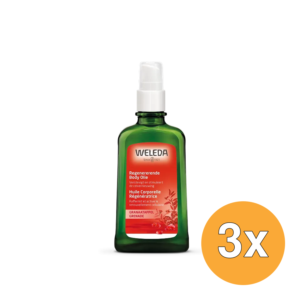 3x WELEDA Granaatappel Regenererende Body Olie (100 ml)