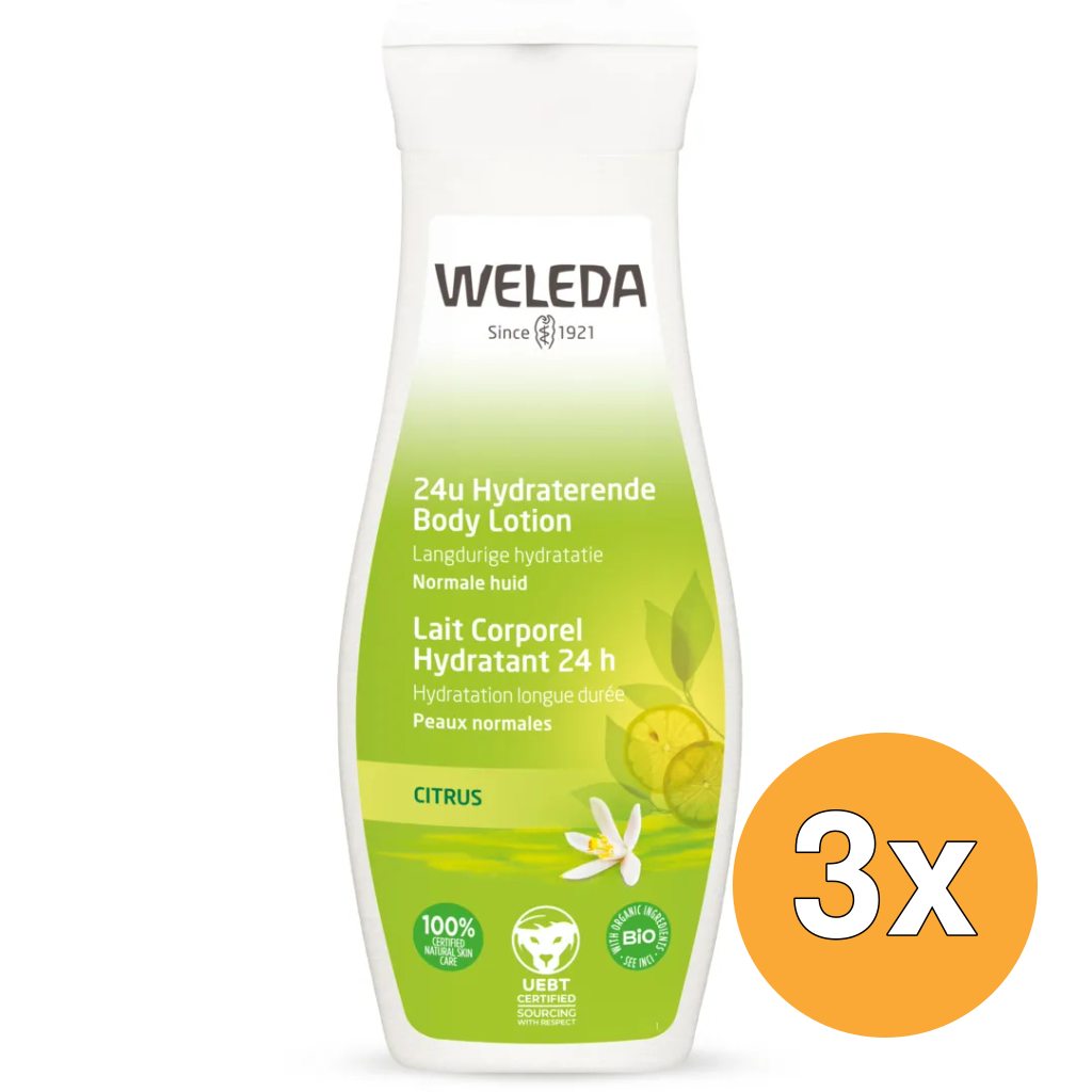 3x WELEDA Citrus 24u hydraterende bodylotion (200 ml)