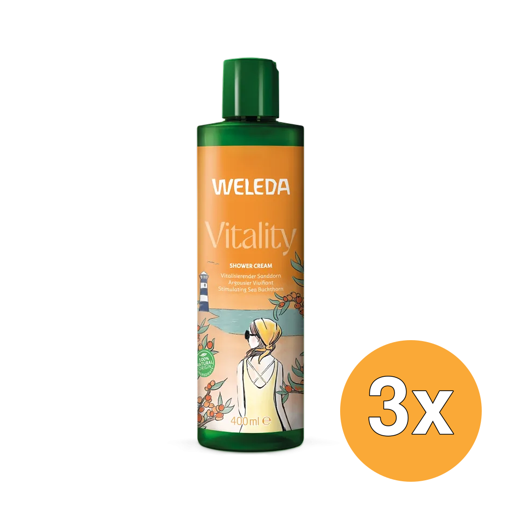 3x Weleda Vitality Douchecreme Duindoorn (400 ml)