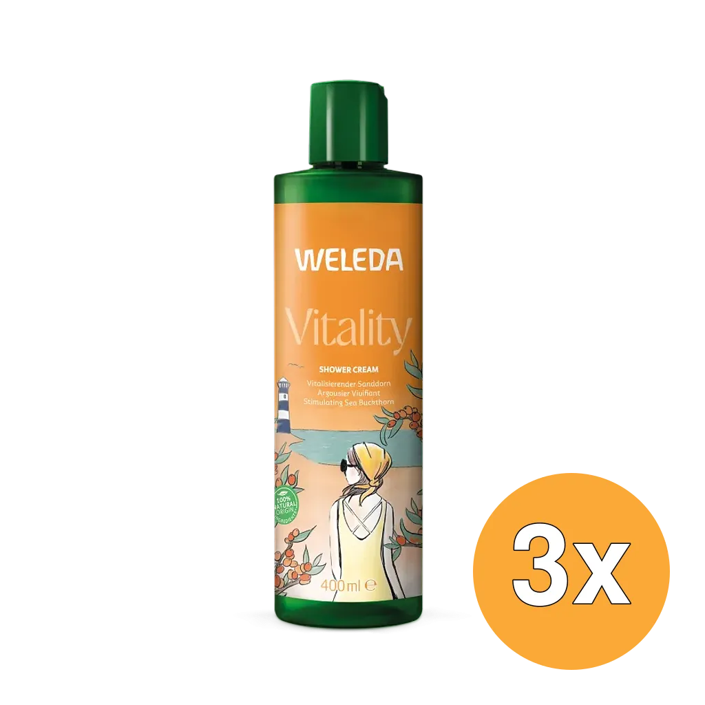 3x Weleda Vitality Douchecreme Duindoorn (400 ml)