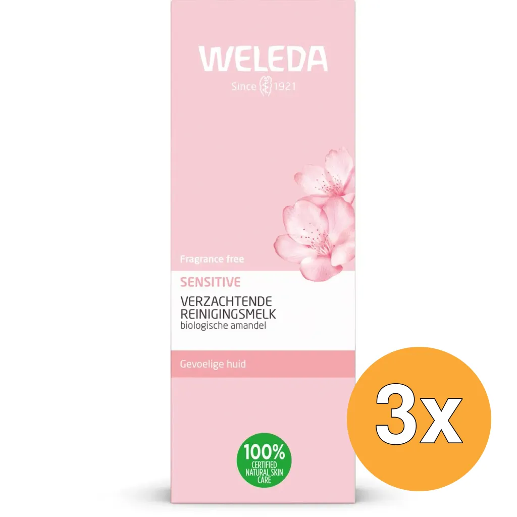 3x Weleda Sensitive Verzachtende Reinigingsmelk (75 ml)