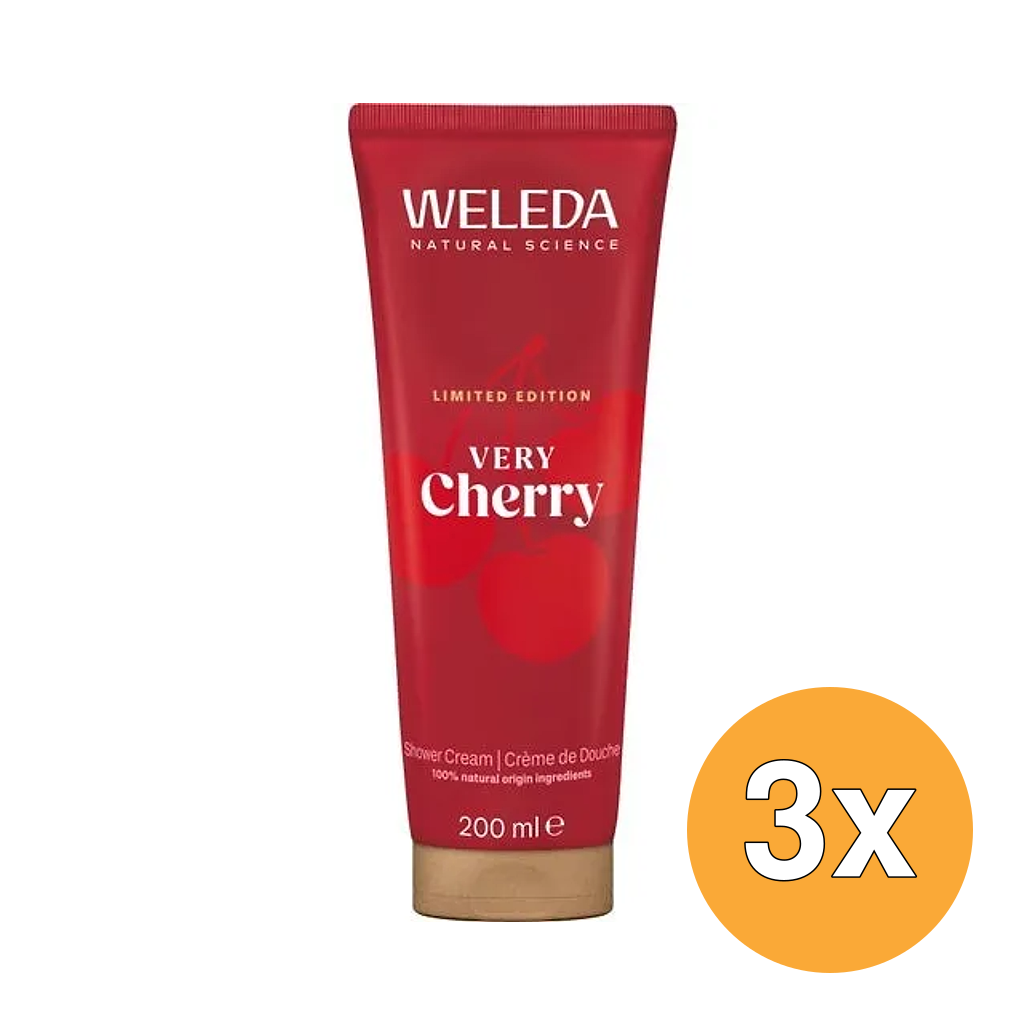 3x Weleda Shower Cream Limited Edition Very Cherry (200 ml)