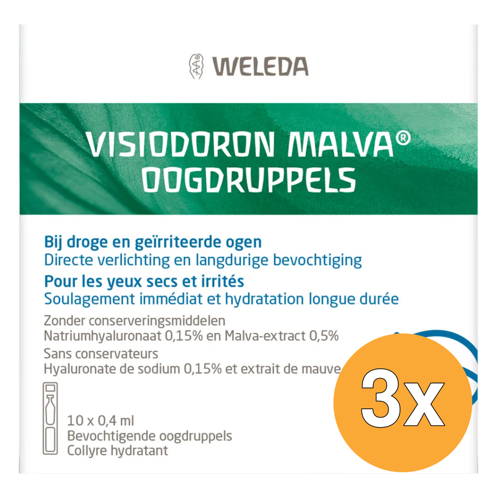 3x WELEDA Visiodoron malva oogdruppels 0.4ml (10 stuks)