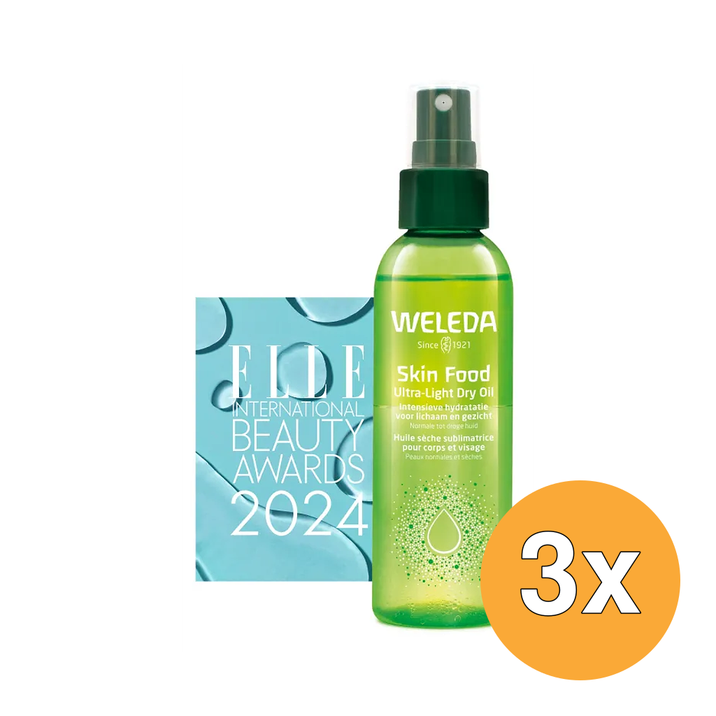 3x WELEDA Skin Food Ultra Light Dry Oil (100 ml)