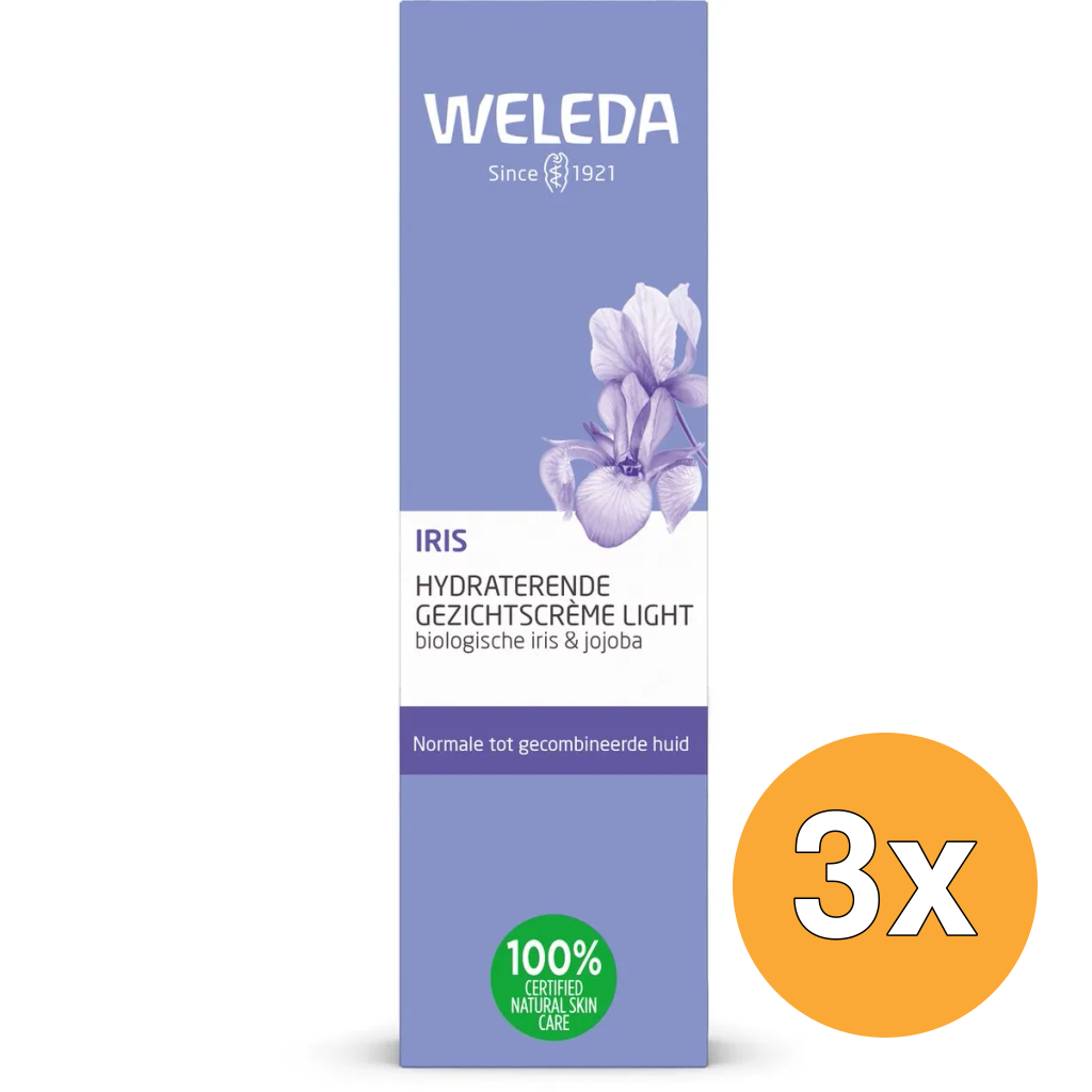 3x Weleda Iris Hydraterende Gezichtscreme Light (30 ml)