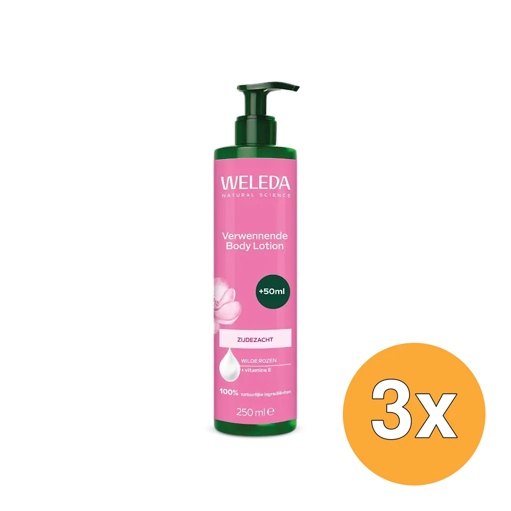 3x WELEDA Verwennende Body Lotion Wilde Rozen (250 ml)