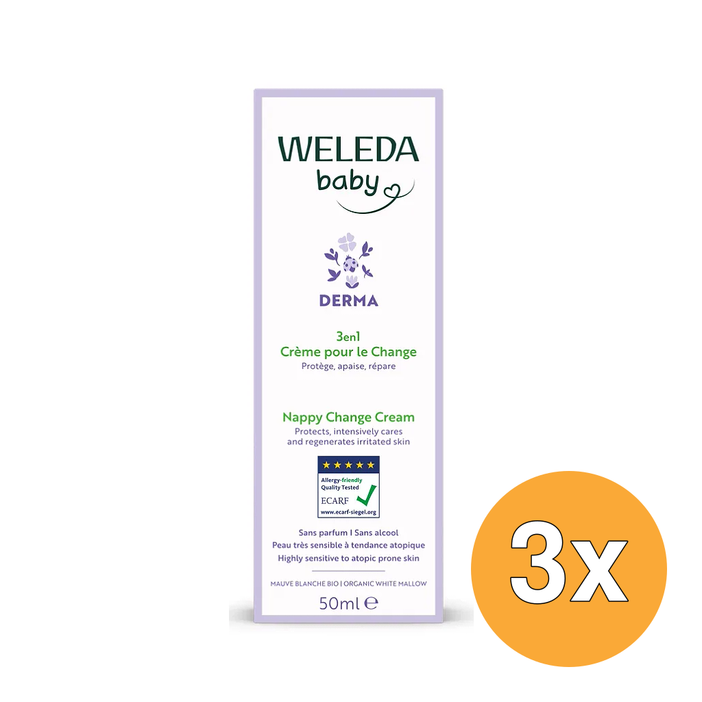 3x WELEDA Baby Derma 3 in 1 Billenbalsem (50 ml)