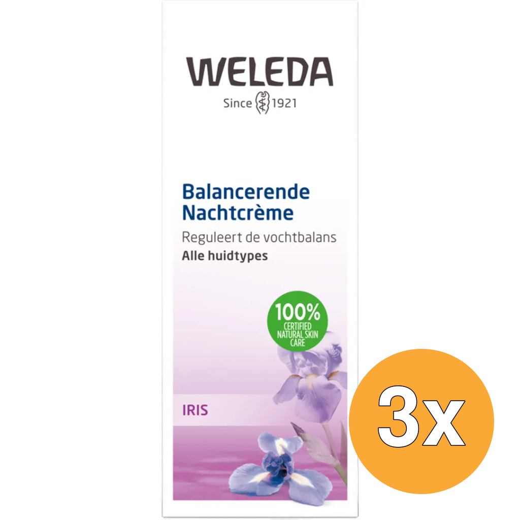 3x WELEDA Iris balancerende nachtcreme (30 ml)