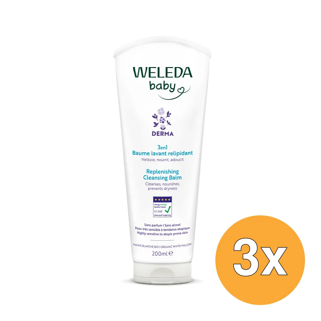 3x WELEDA Baby Derma 3 in 1 Reinigingsbalsem (200 ml)