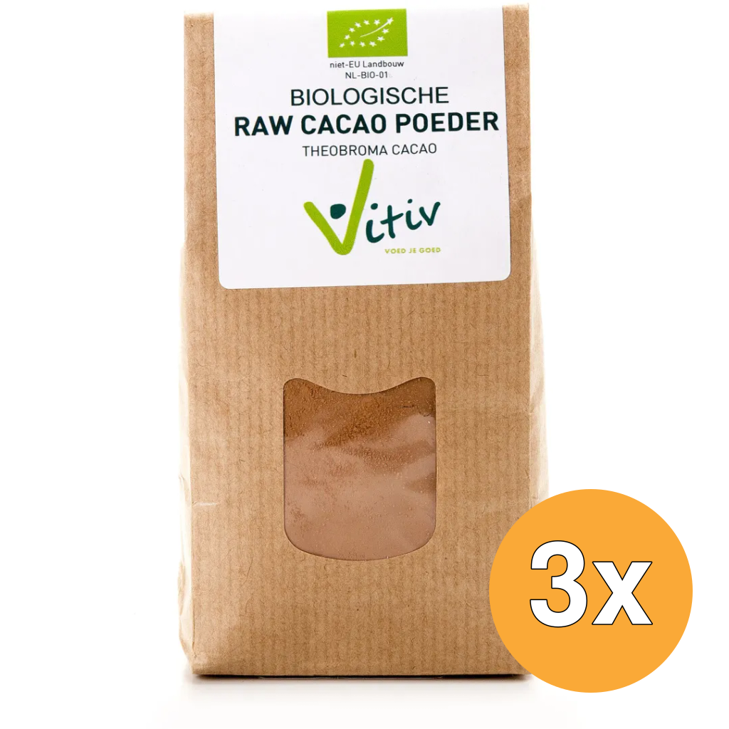 3x Vitiv Cacao Poeder Bio (1000 gr)
