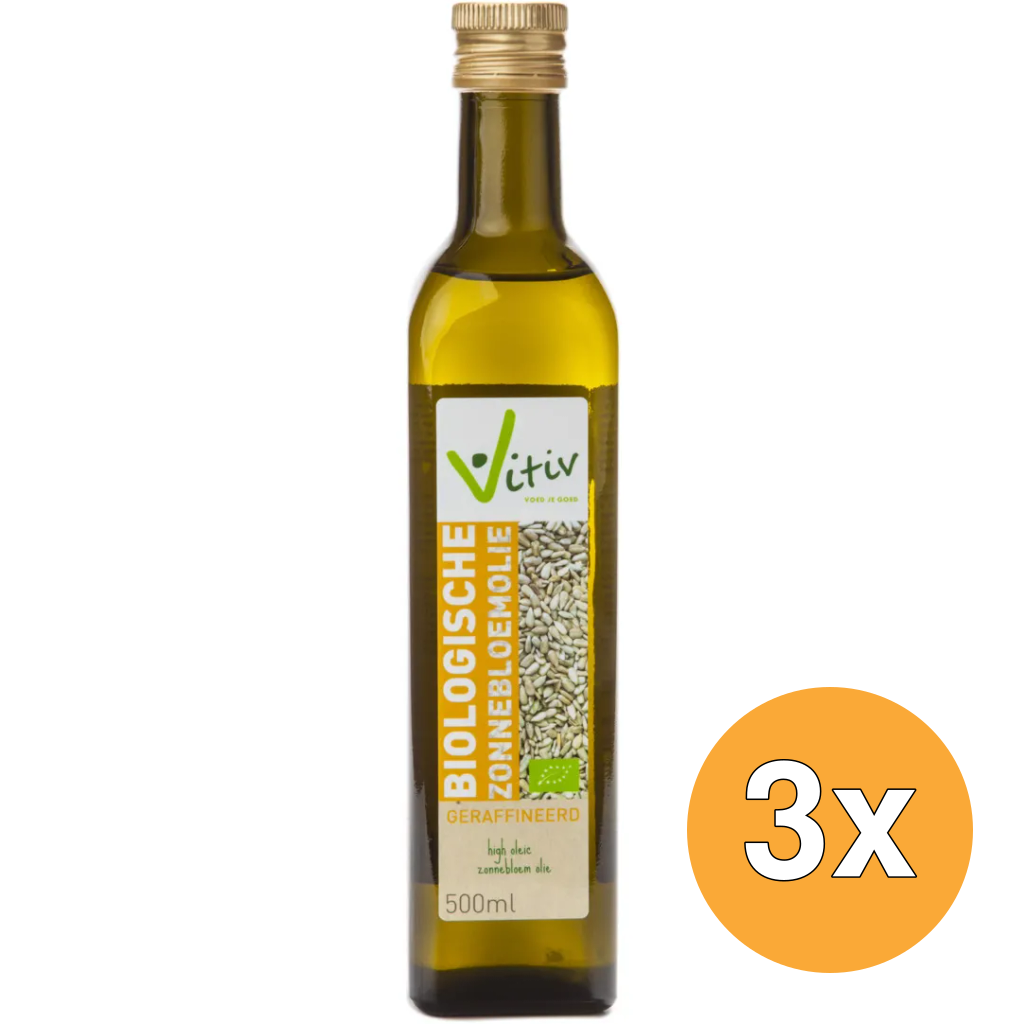 3x Vitiv Zonnebloemolie Bio (500 ml)