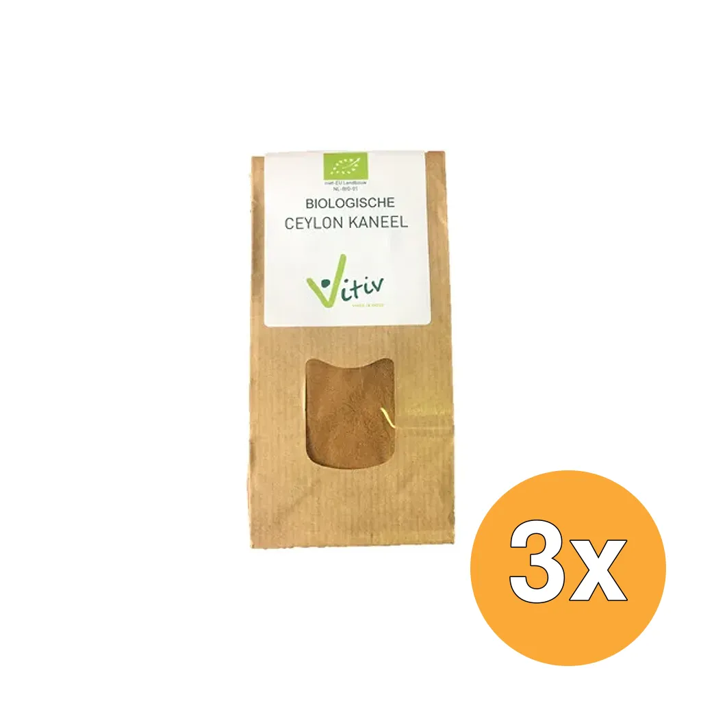 3x Vitiv Ceylon Kaneel Poeder Bio (100 gr)