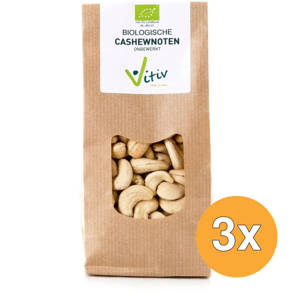 3x Vitiv Cashewnoten Bio (1000 gr)