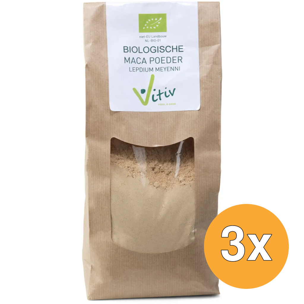 3x Vitiv Rode Maca Poeder Bio (500 gr)