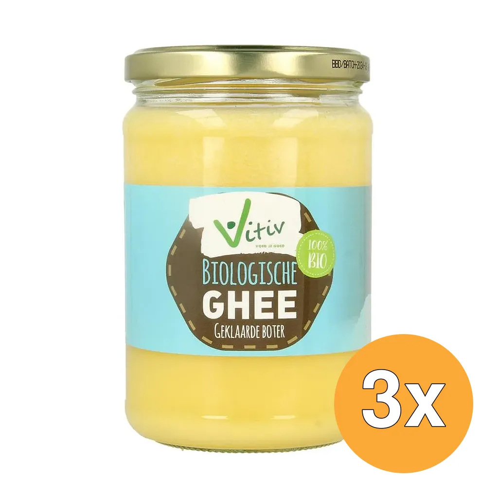 3x Vitiv Ghee Geklaarde Boter Bio (500 gr)