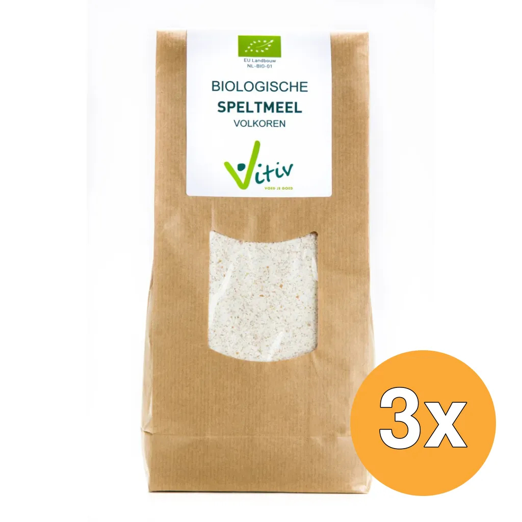 3x Vitiv Speltmeel Volkoren Bio (1000 gr)