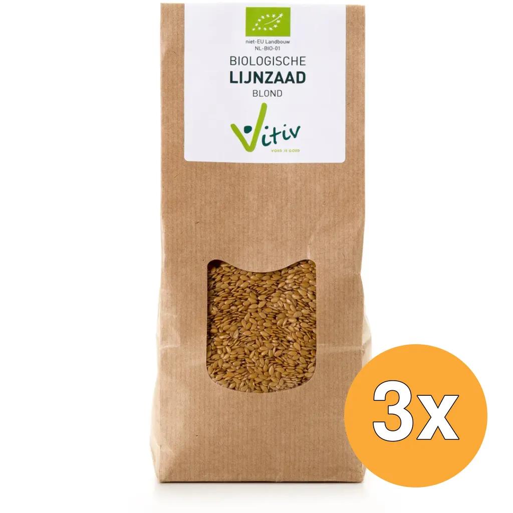 3x Vitiv Lijnzaad Blond Bio (500 gr)