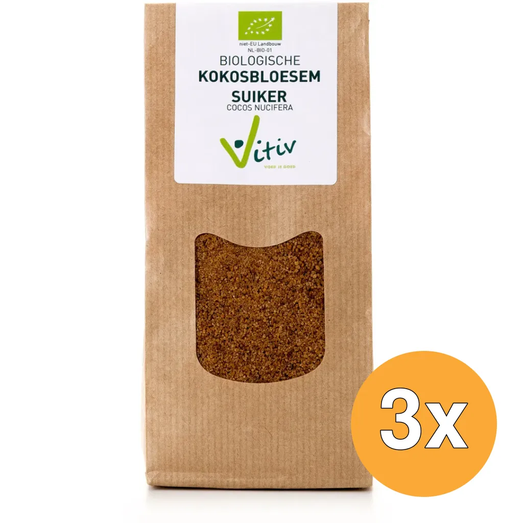 3x Vitiv Kokosbloesemsuiker Bio (500 gr)