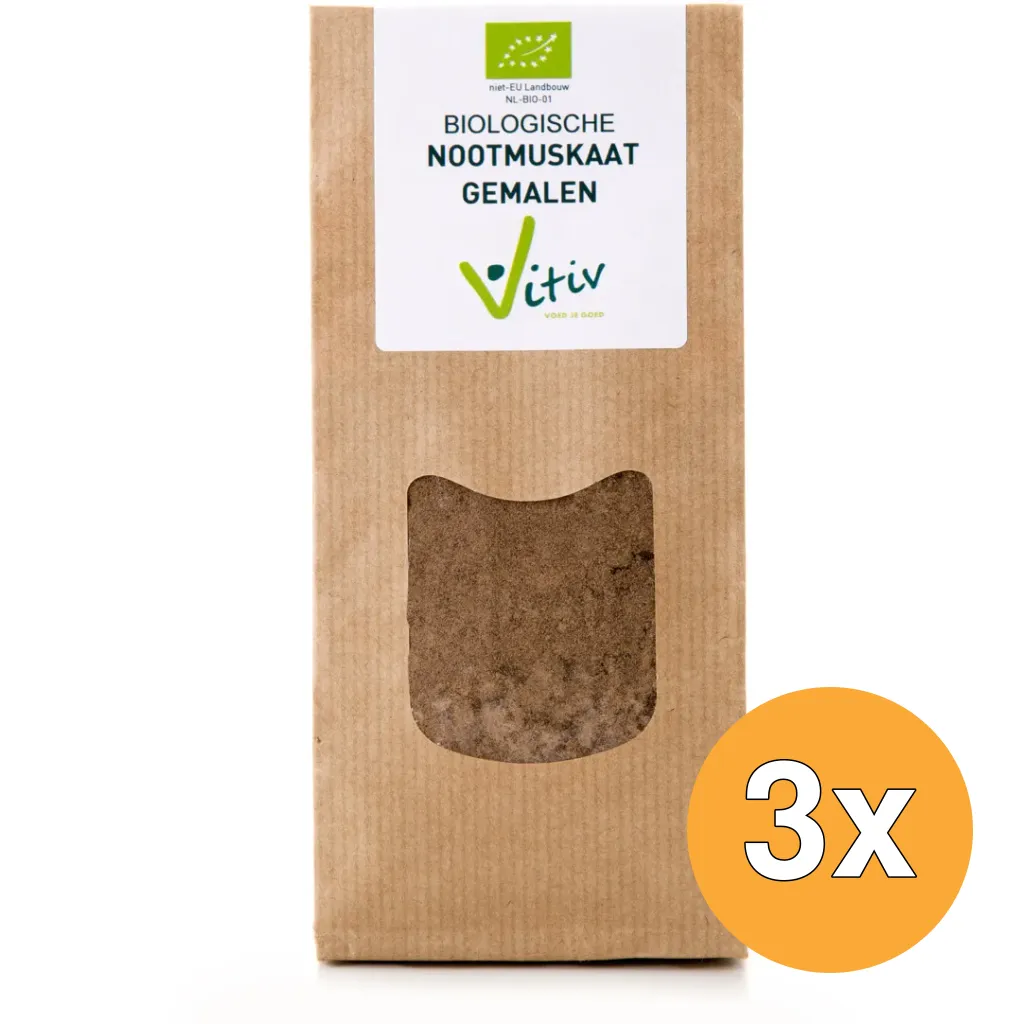3x Vitiv Nootmuskaat Gemalen Bio (40 gr)