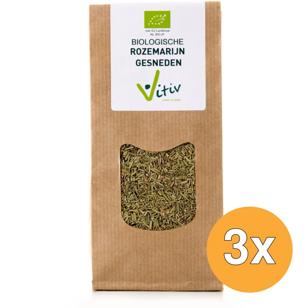 3x Vitiv Rozemarijn Gesneden Bio (25 gr)