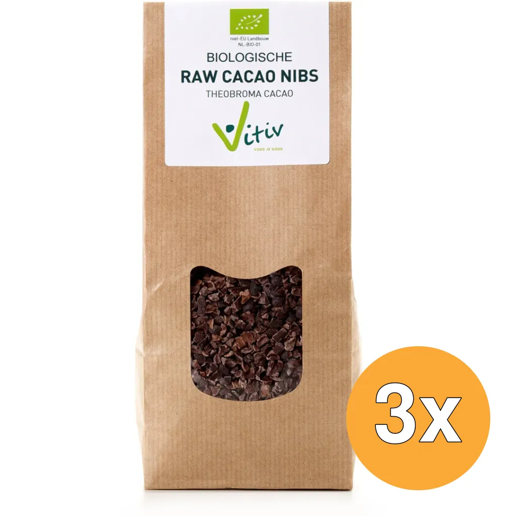 3x Vitiv Cacao Nibs Bio (200 gr)