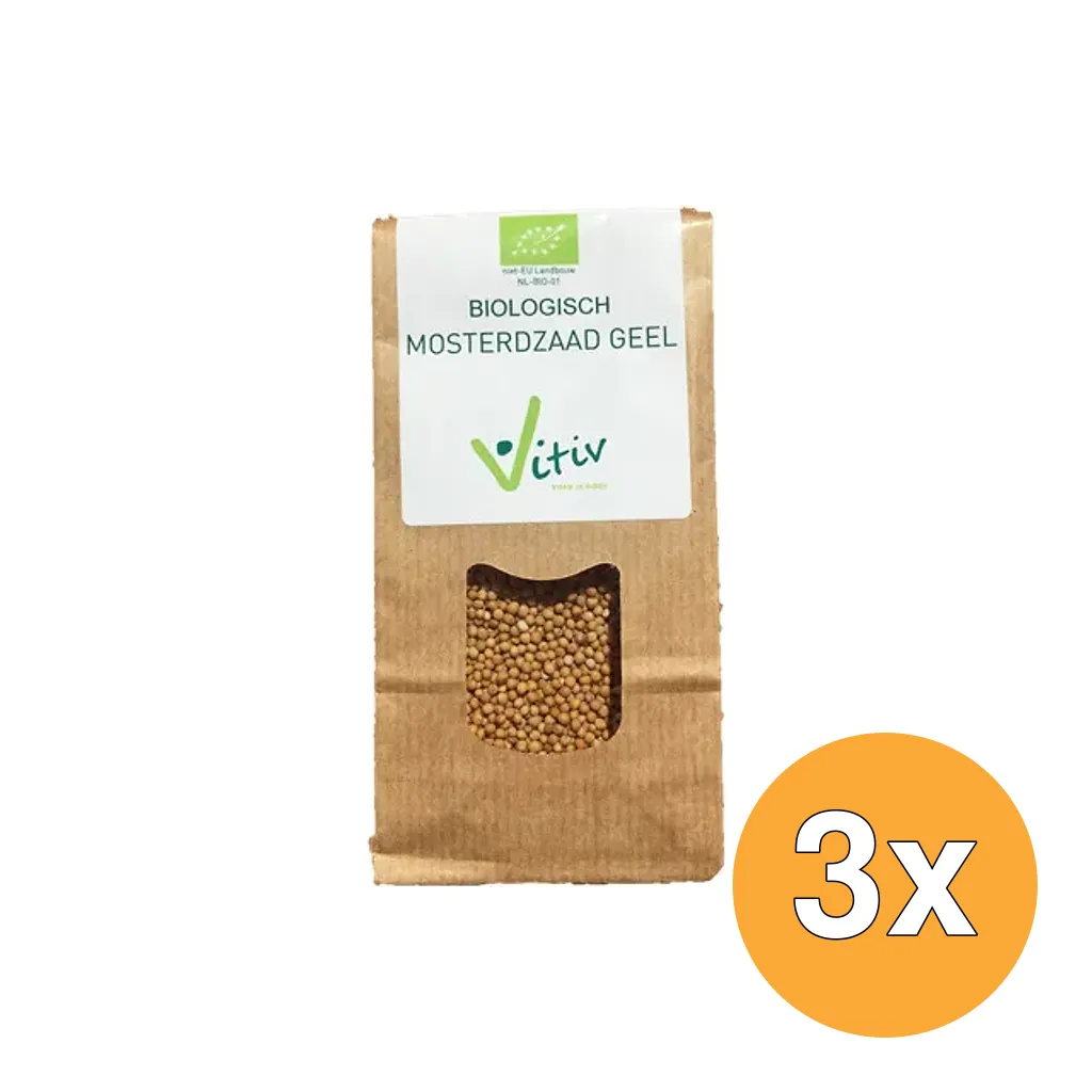 3x Vitiv Geel Mosterdzaad Bio (100 gr)