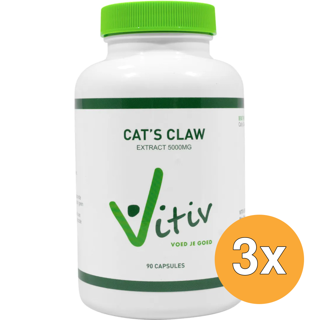 3x Vitiv Cats Claw 5000 Mg Extract (90 capsules)