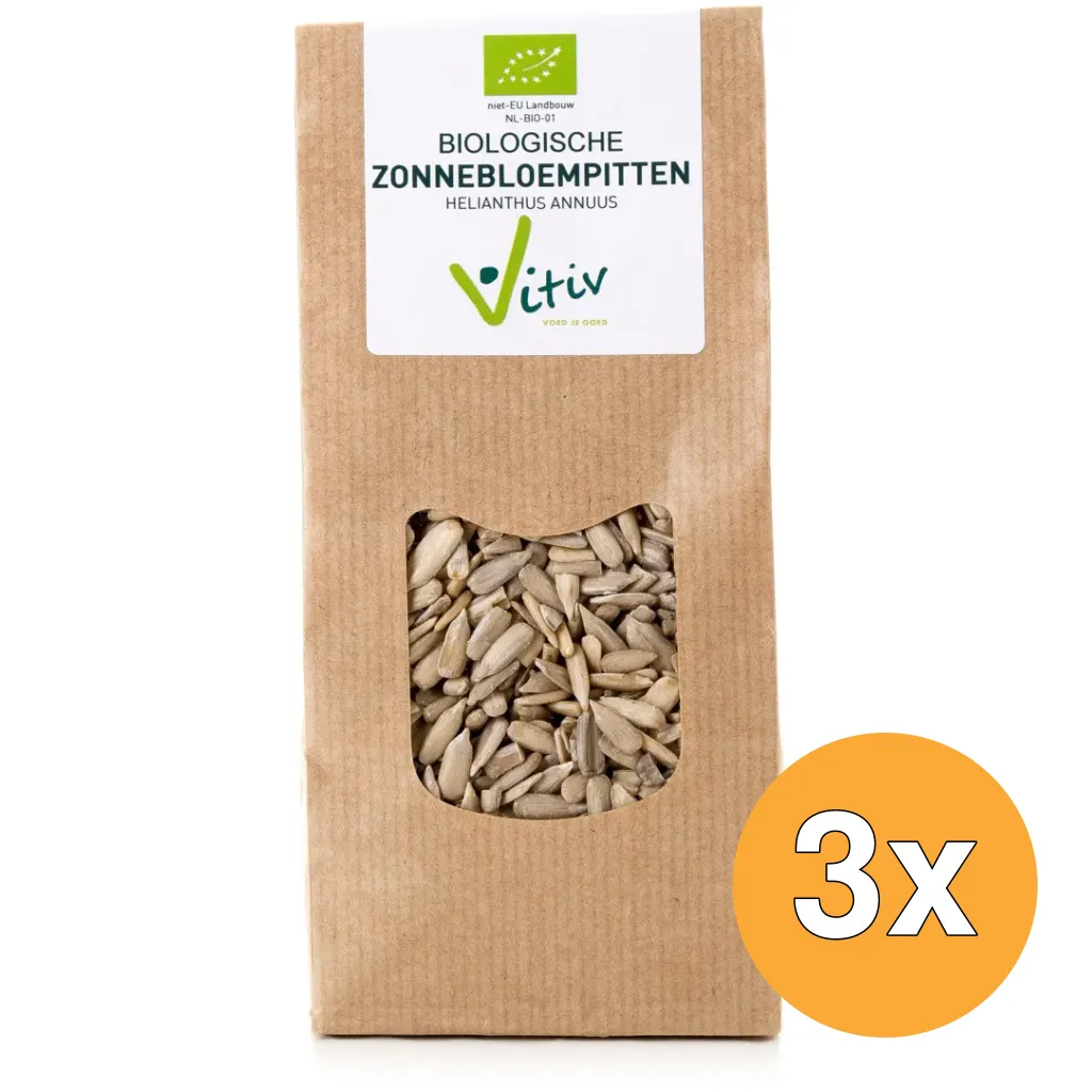 3x Vitiv Zonnebloempitten Bio (500 gr)