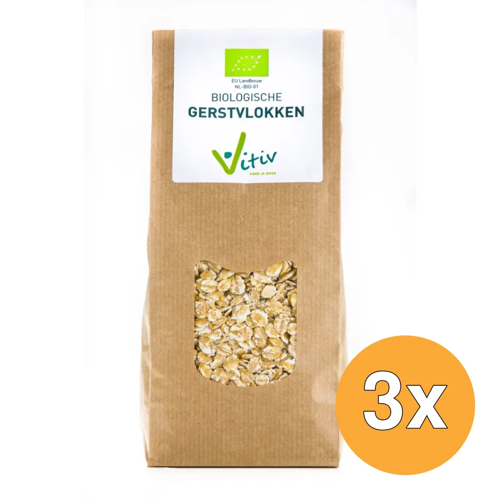 3x Vitiv Gerstvlokken Bio (500 gr)