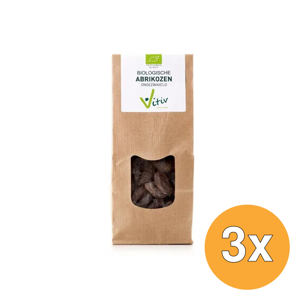 3x Vitiv Abrikozen Ongezwaveld Bio (250 gr)