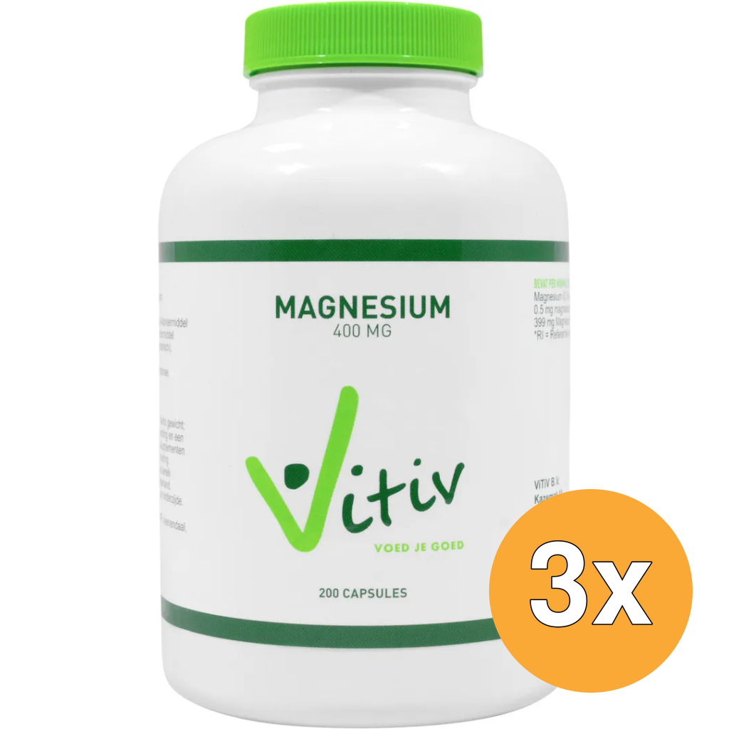3x Vitiv Magnesium 400 Mg (200 capsules)