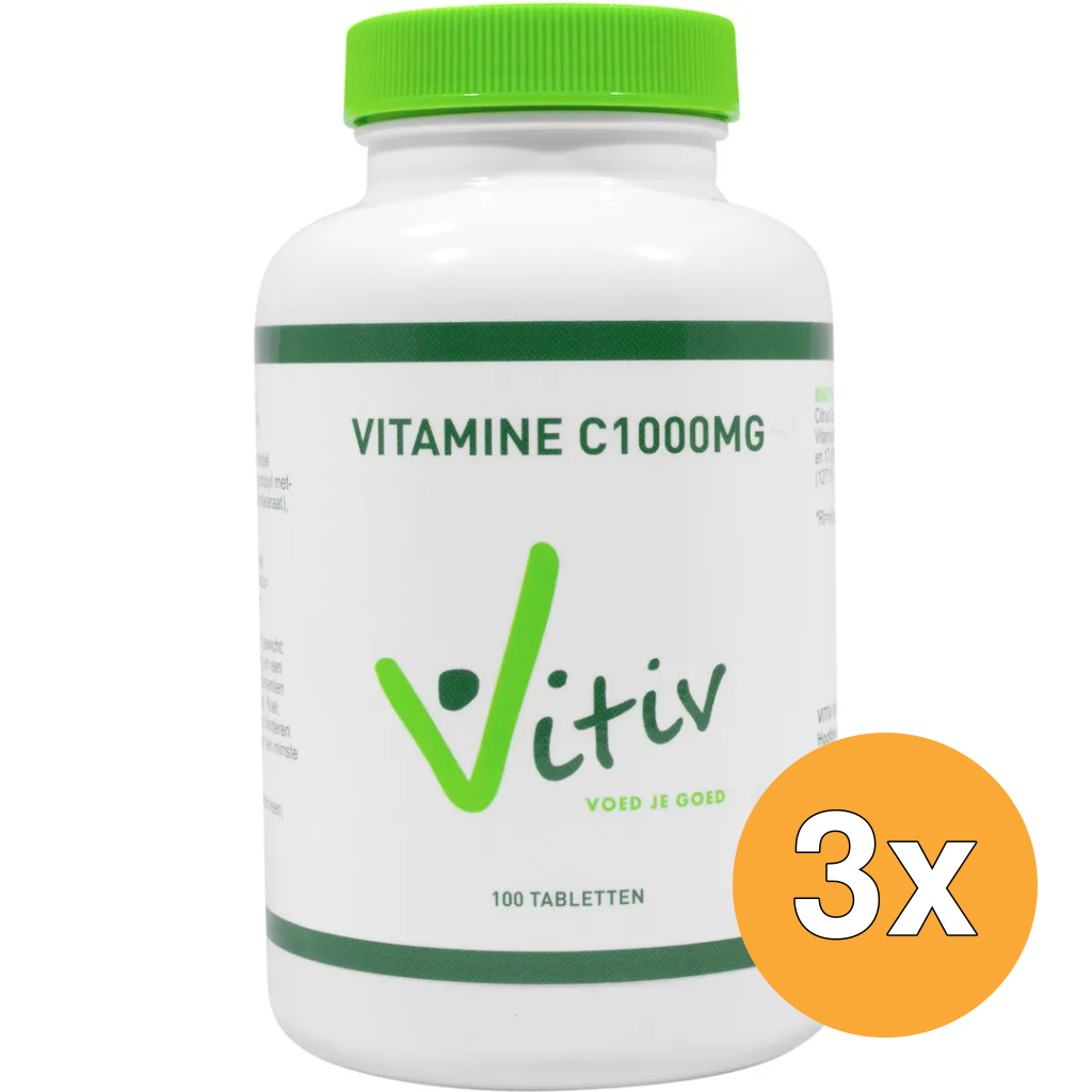 3x Vitiv Vitamine C1000 (100 tabletten)
