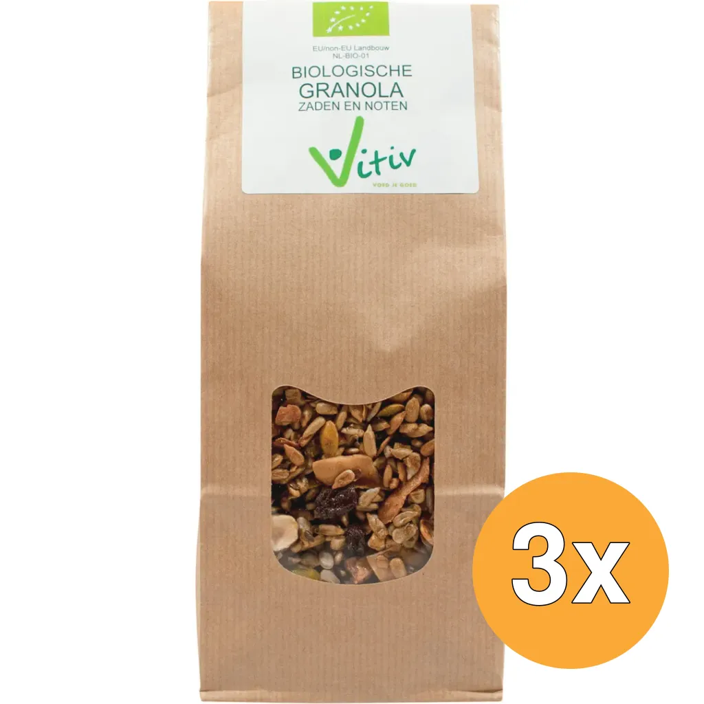 3x Vitivgranola Zaden En Noten Bio (500 gr)