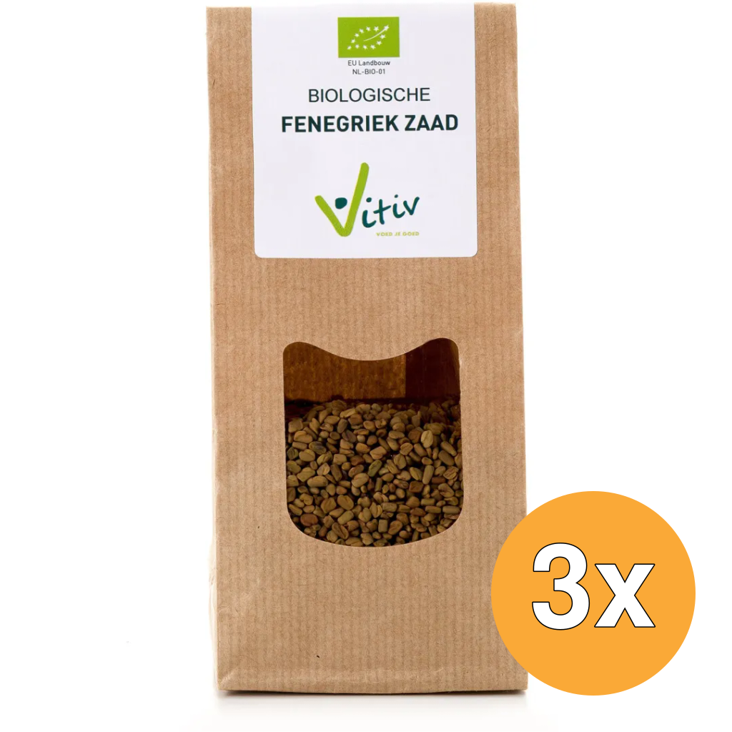 3x Vitiv Fenegriekzaad Bio (100 gr)