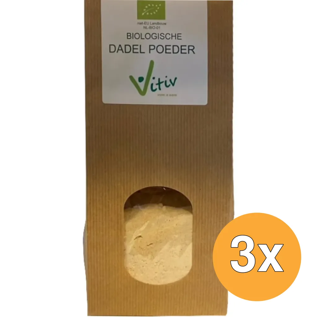 3x Vitiv Dadel Poeder Bio (400 gr)