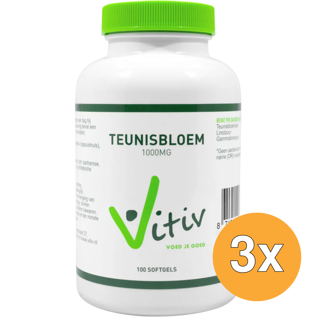 3x Vitiv Teunisbloemolie 1000Mg (100 capsules)