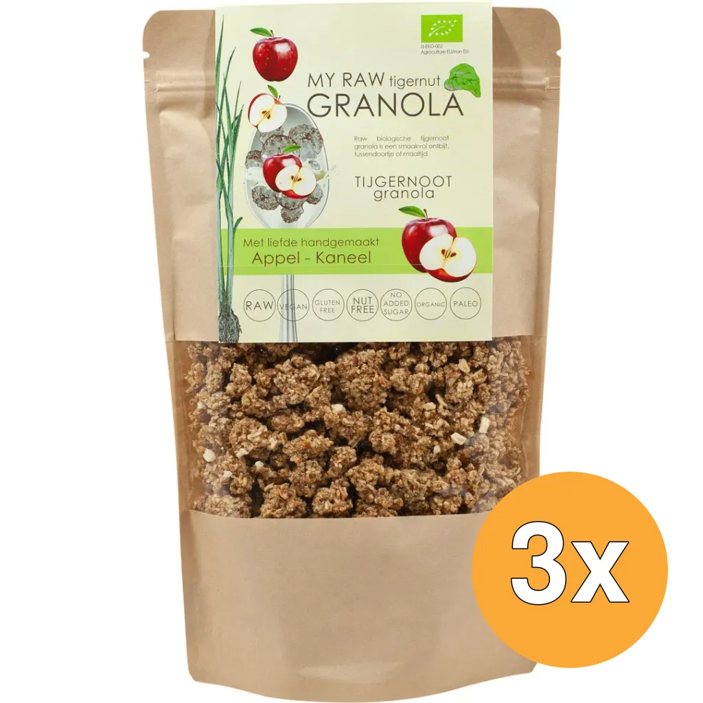 3x Vitiv Tijgernootgranola Appel Kaneel Bio (230 gr)