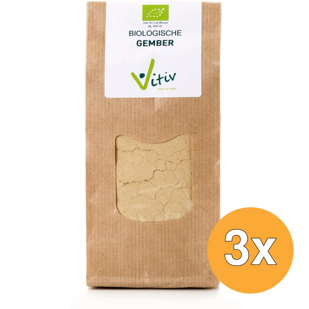 3x Vitiv Gember Gemalen Bio (100 gr)
