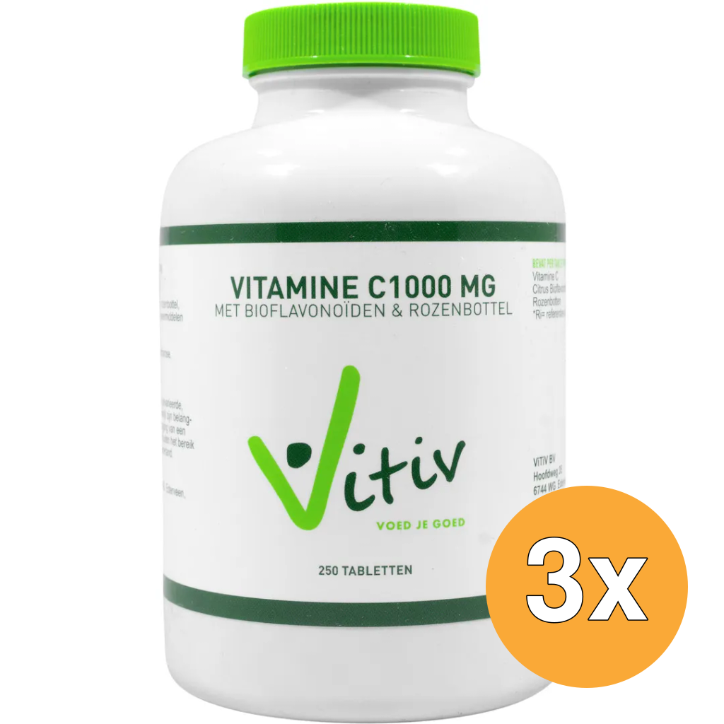 3x Vitiv Vitamine C1000 (250 tabletten)