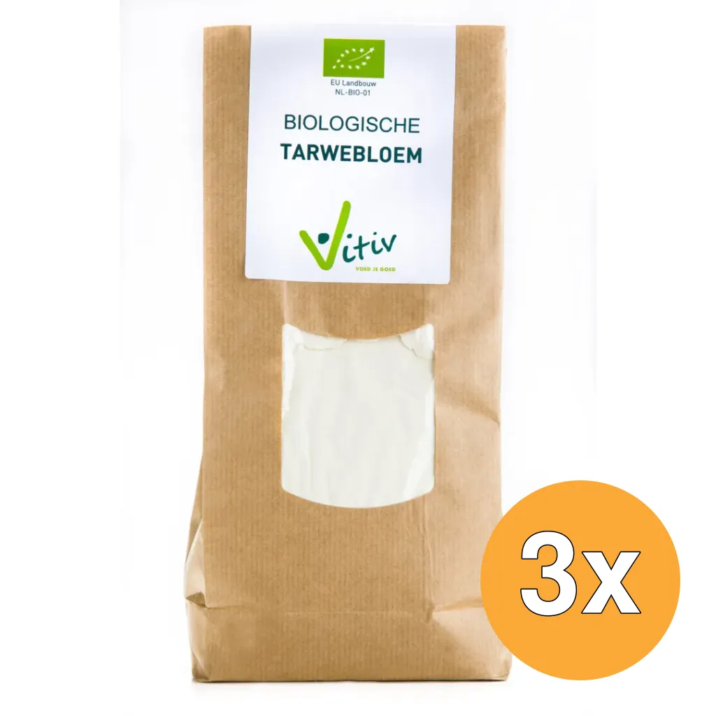 3x Vitiv Tarwebloem Bio (1000 gr)