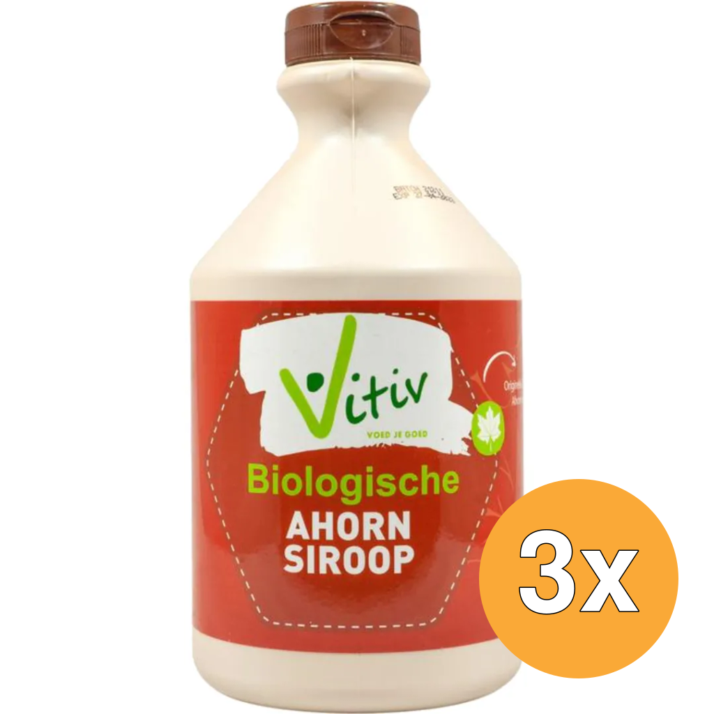 3x Vitiv Ahornsiroop Bio (1000 ml)