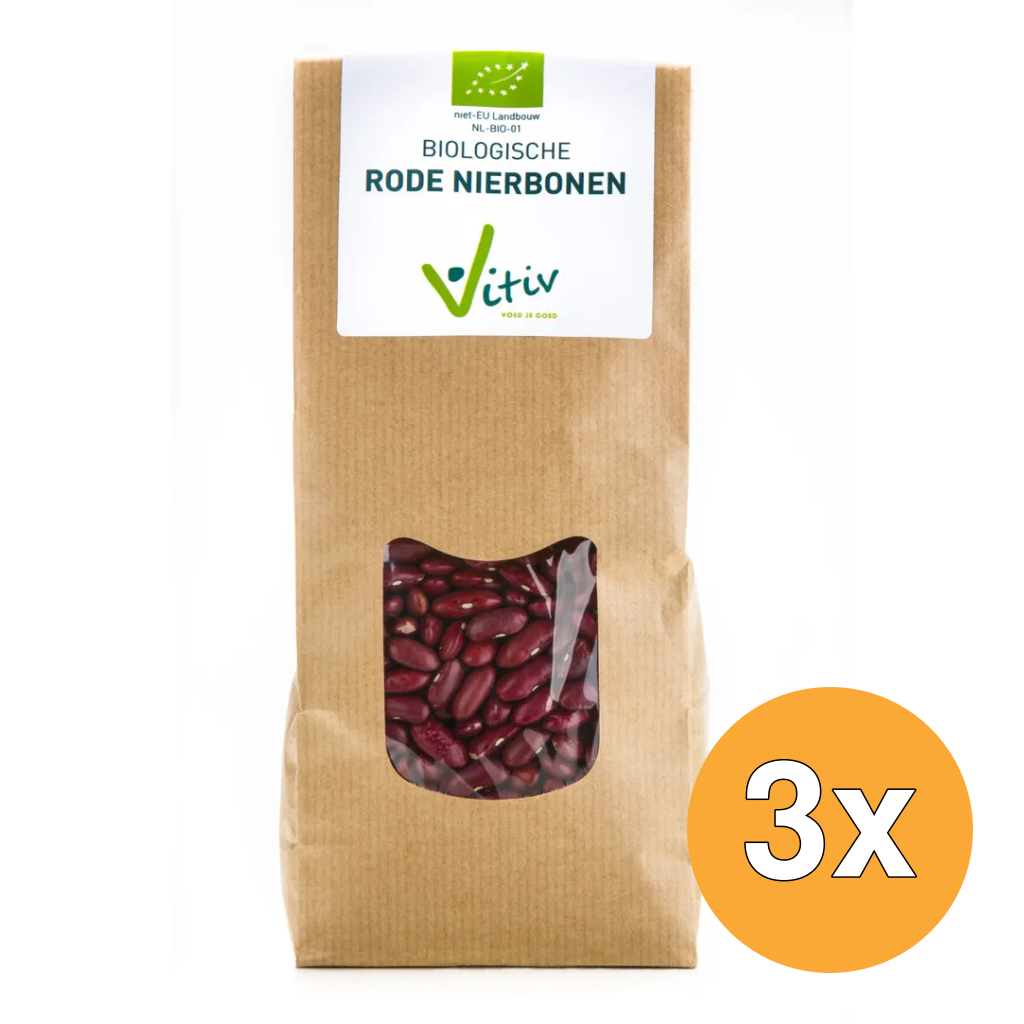 3x Vitiv Rode Nierbonen / Kidneybonen Bio (500 gr)