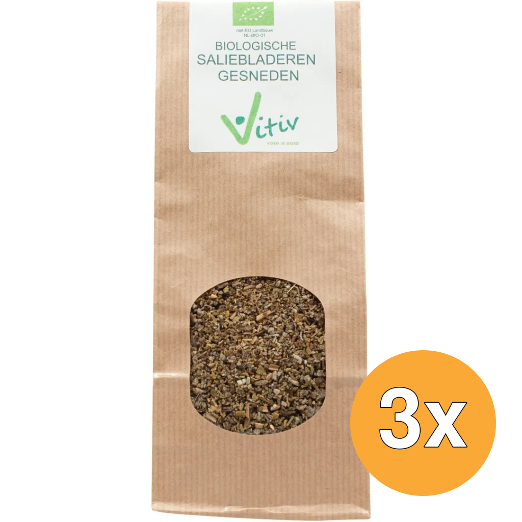 3x Vitiv Salieblad Gesneden Bio (25 gr)