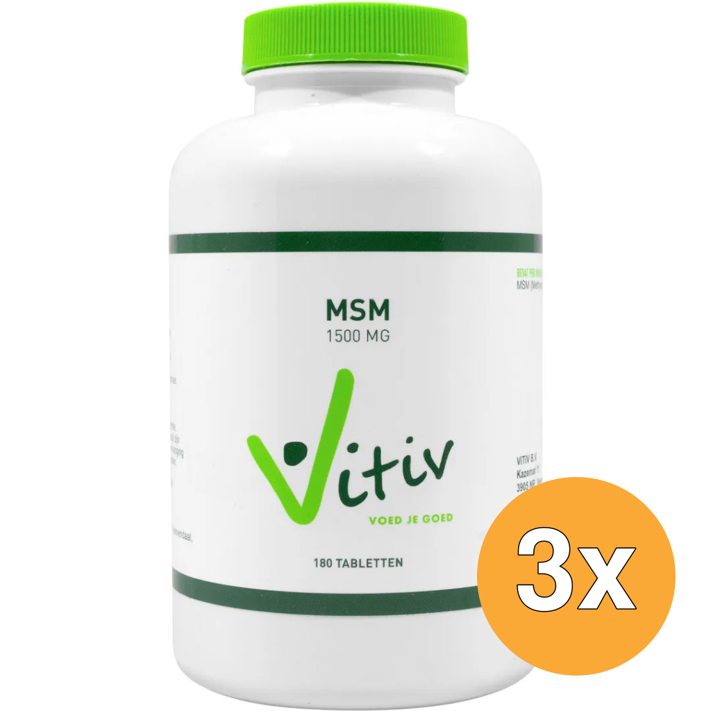 3x Vitiv Msm 1500 Mg (180 tabletten)