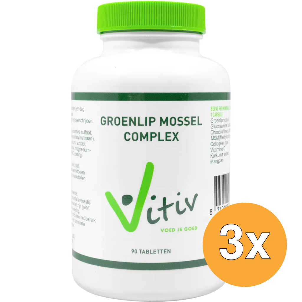 3x Vitivgroenlipmossel Complex (90 tabletten)