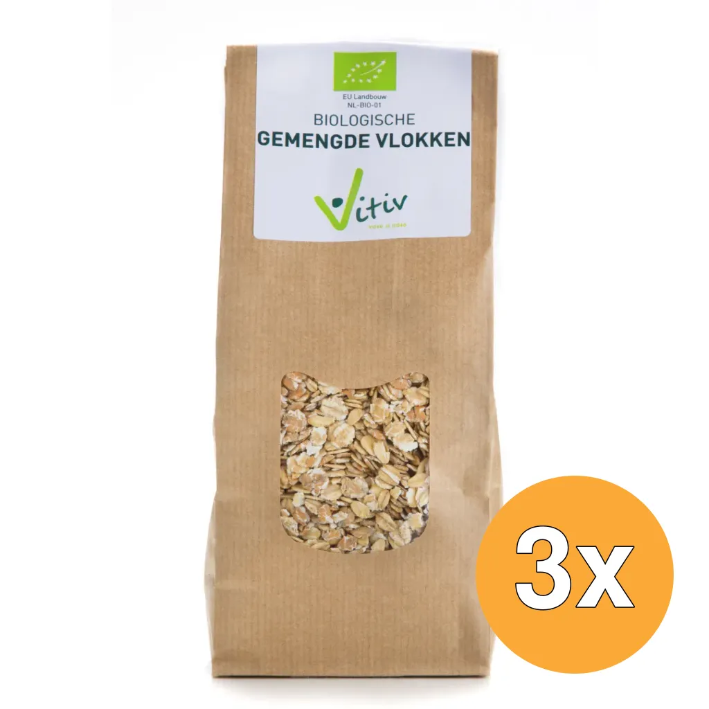 3x Vitiv Gemengde Vlokken Bio (500 gr)
