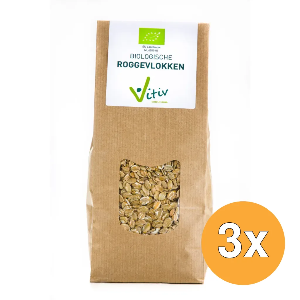 3x Vitiv Roggevlokken Bio (500 gr)