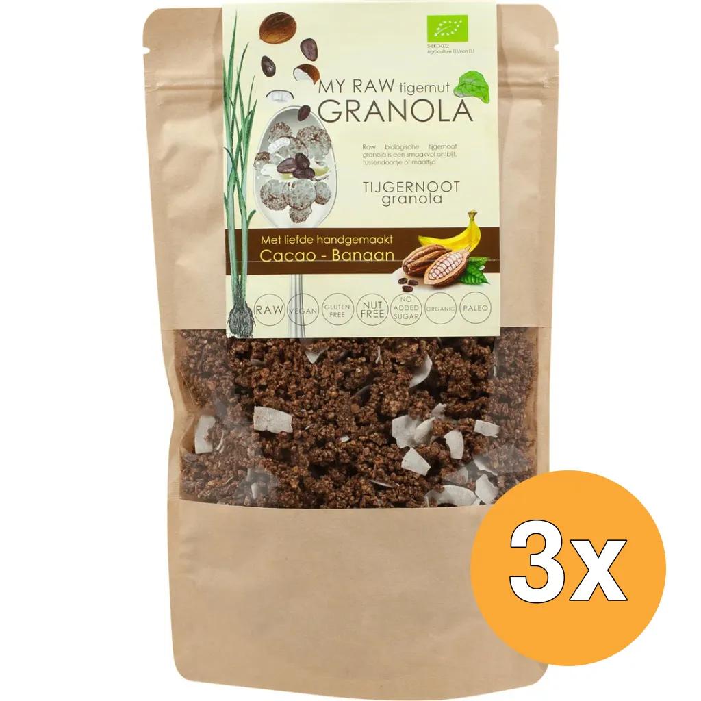 3x Vitiv Tijgernootgranola Choc Banaan Bio (230 gr)